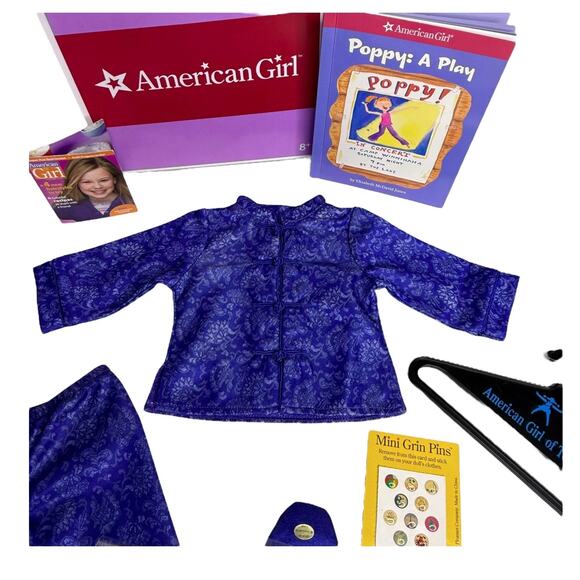 American Girl SLEEPOVER PJS & ACCESSORIES Purple Pajamas Popcorn Lemonade Books - Picture 6 of 13